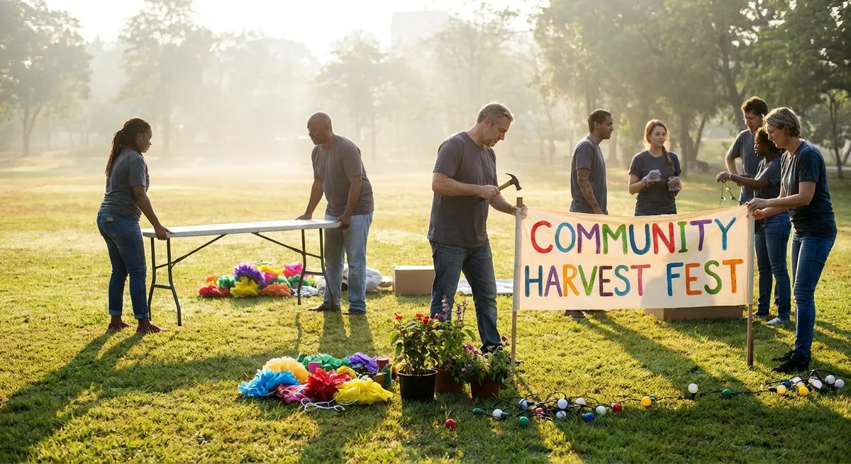 Événement associatif en plein air avec bénévoles et participants