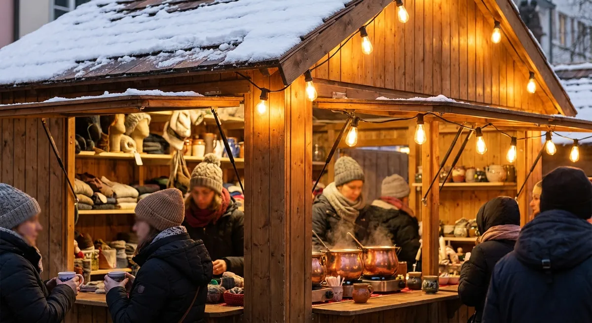 Artisan sur un marché de Noël