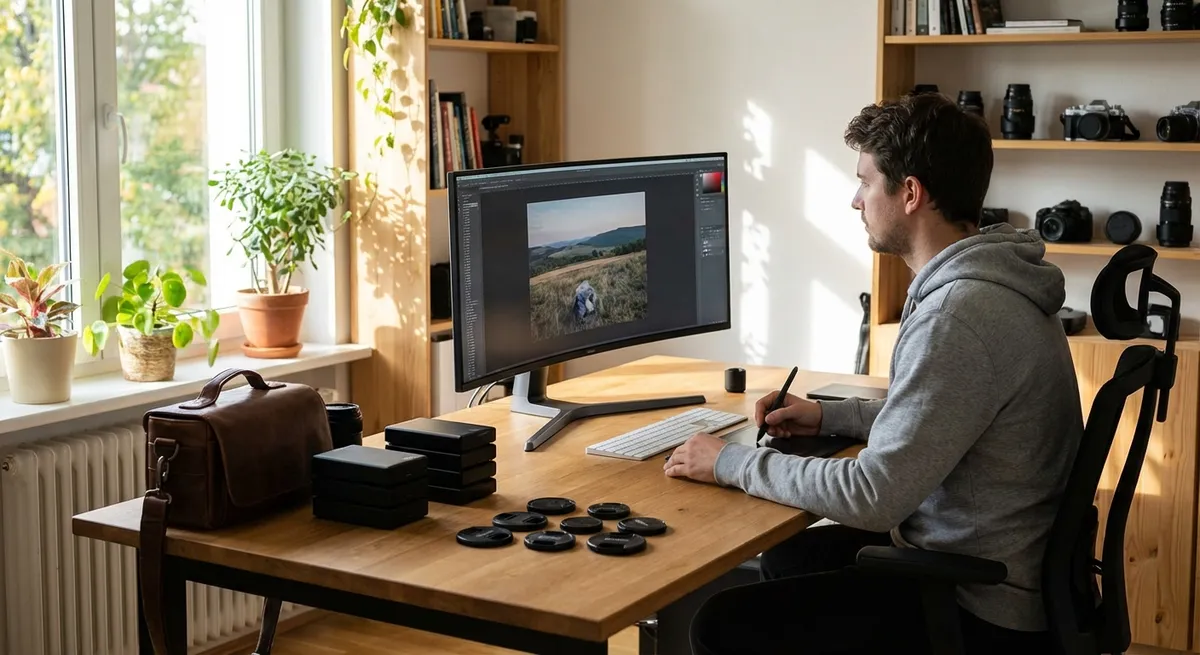 Photographe professionnel en action lors d'un événement