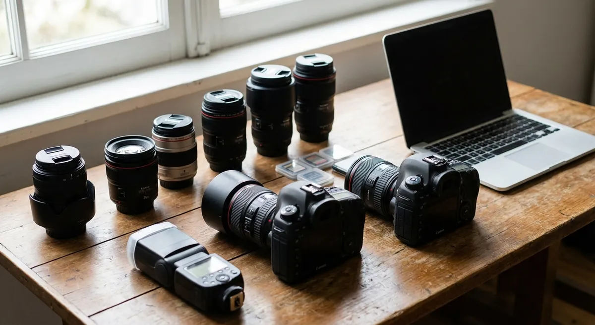 Photographe vérifiant ses clichés sur un écran