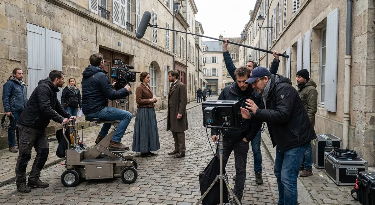 Matériel de tournage sur un plateau